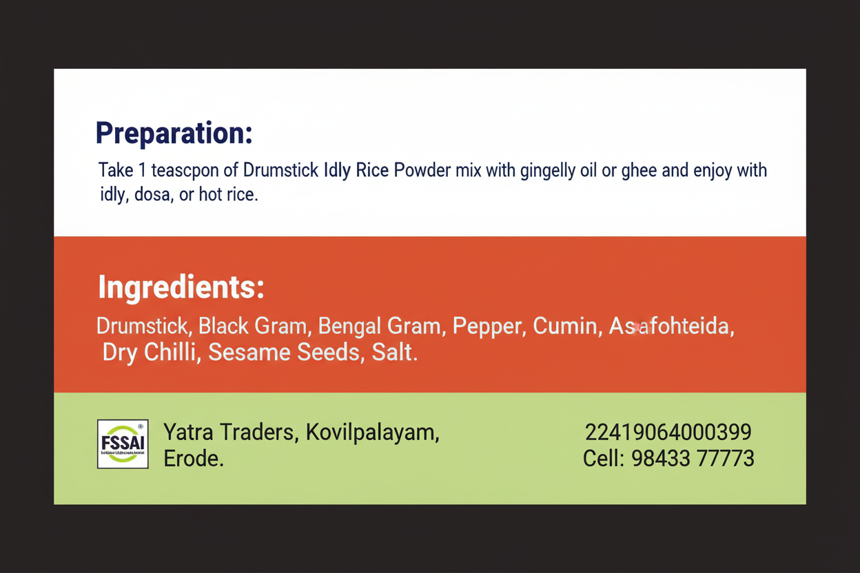 Drumstick Idly & Rice Podi - 100 gms