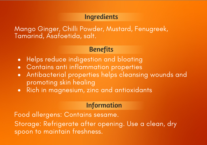 Maa Inji (Mango Ginger) Thokku - 200 GM